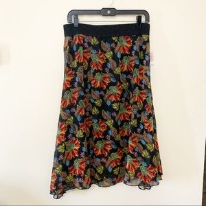 SOLD❗️LuLaRoe Lola Colorful Floral Lined Skirt Medium